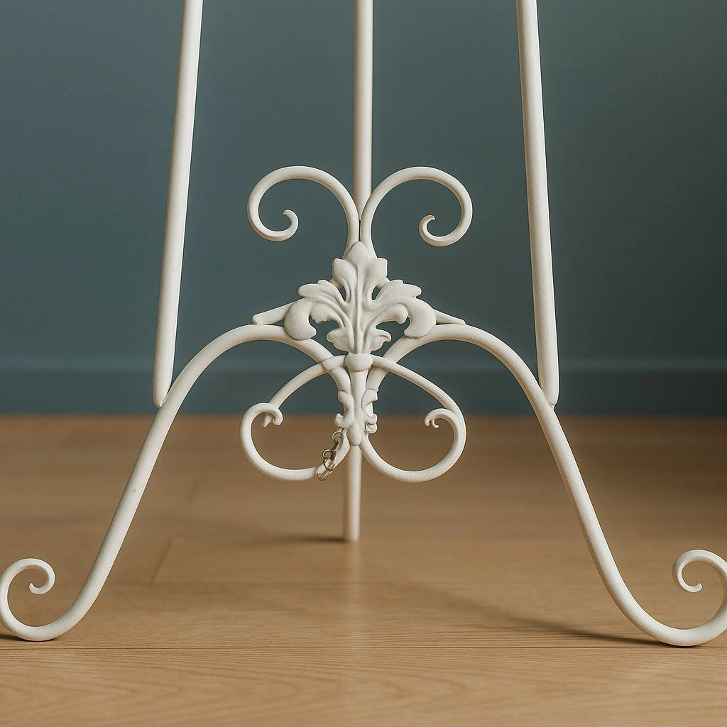 Biscottini Portaquadro in ferro battuto finitura bianca anticata L53xPR96xH150 cm Elegante