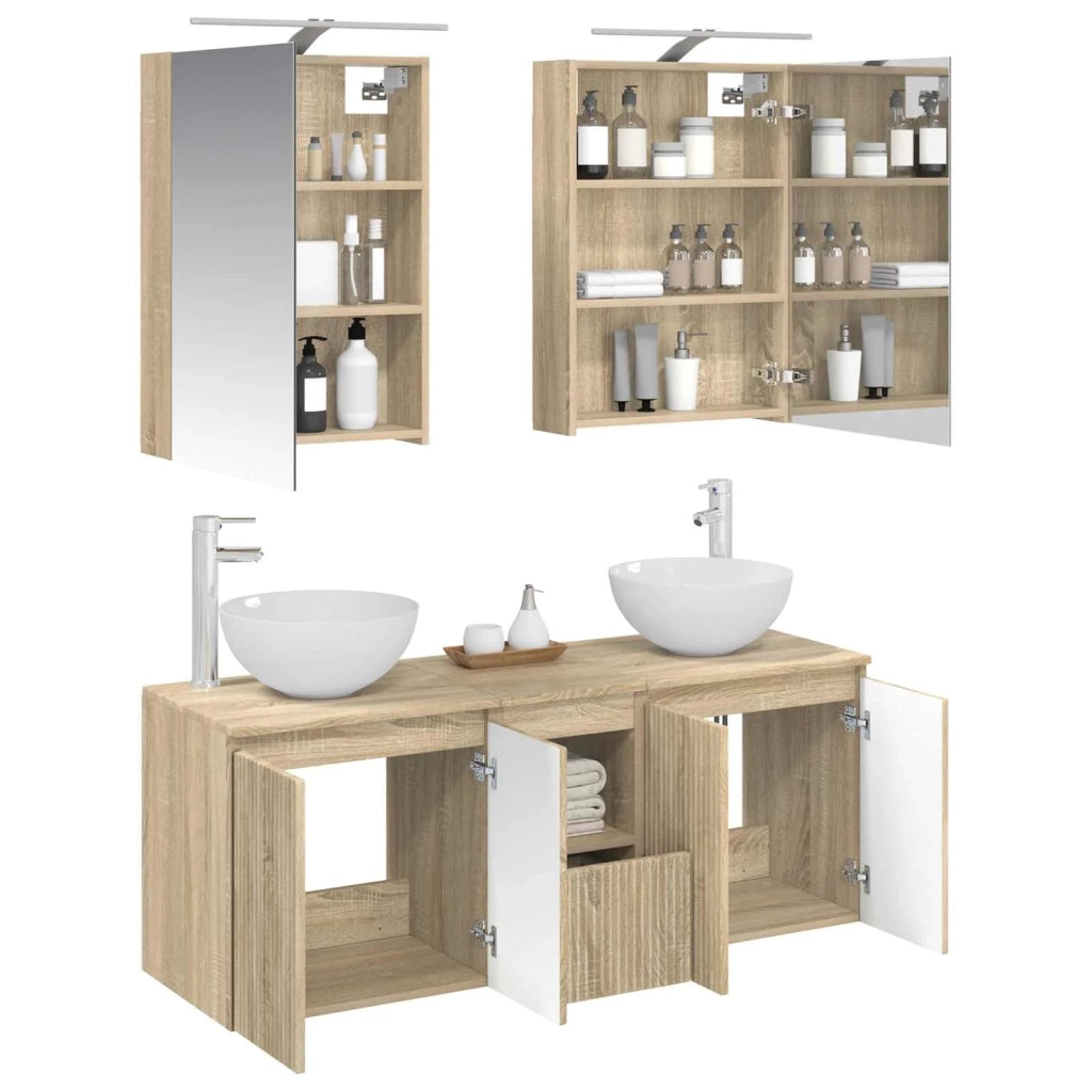 Set di Armadi da Bagno 5 pcs Rovere Sonoma 50 x 14,5 x 70 cm 3406353