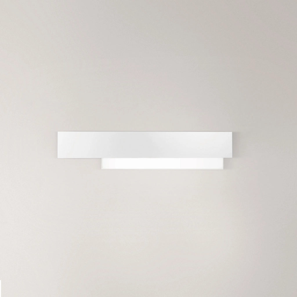 Doha - Applique led da parete moderna 25W - Alluminio bianco, luce calda 3000K, 2110lm, design lineare, IP20, per interni, l.70x15cm