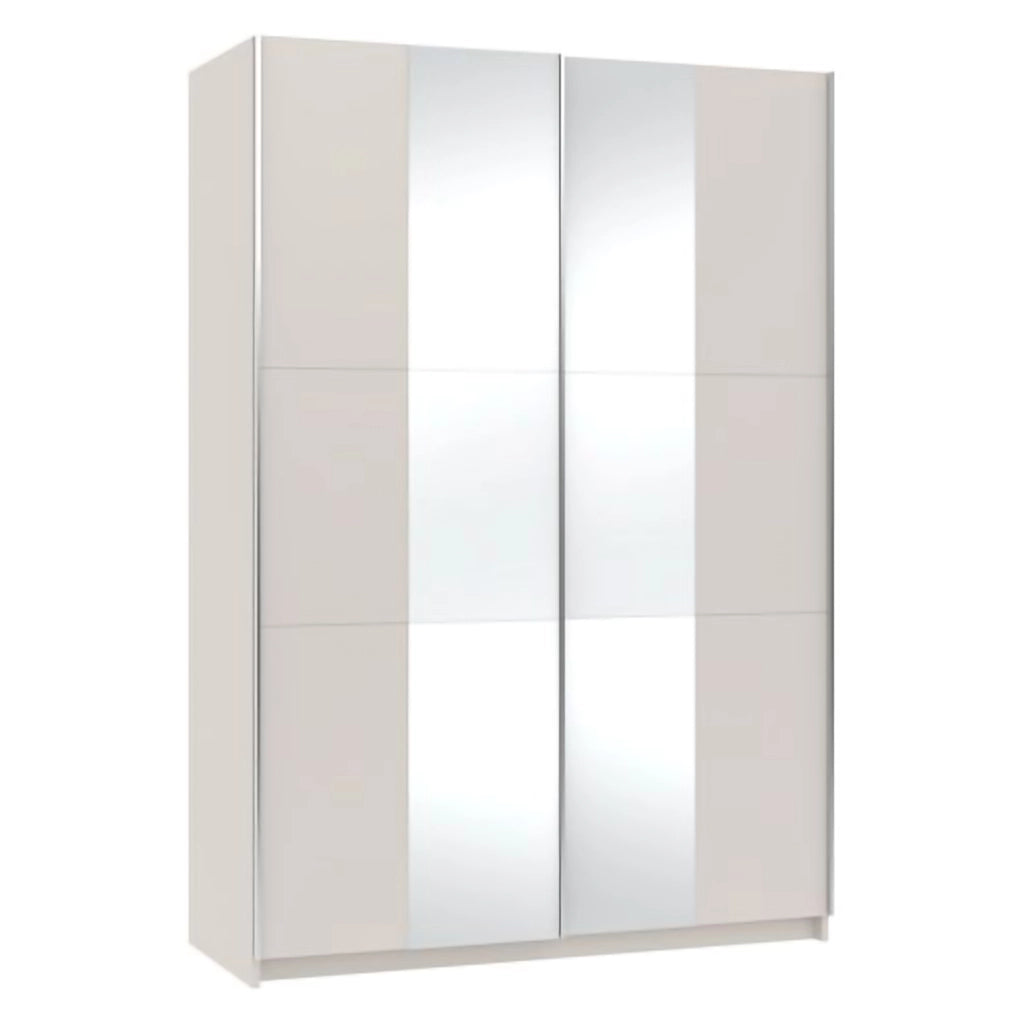 Armadio Camera da Letto Lesesa, Guardaroba 2 Ante Appendiabiti, 150x218h cm Beige Cashmere