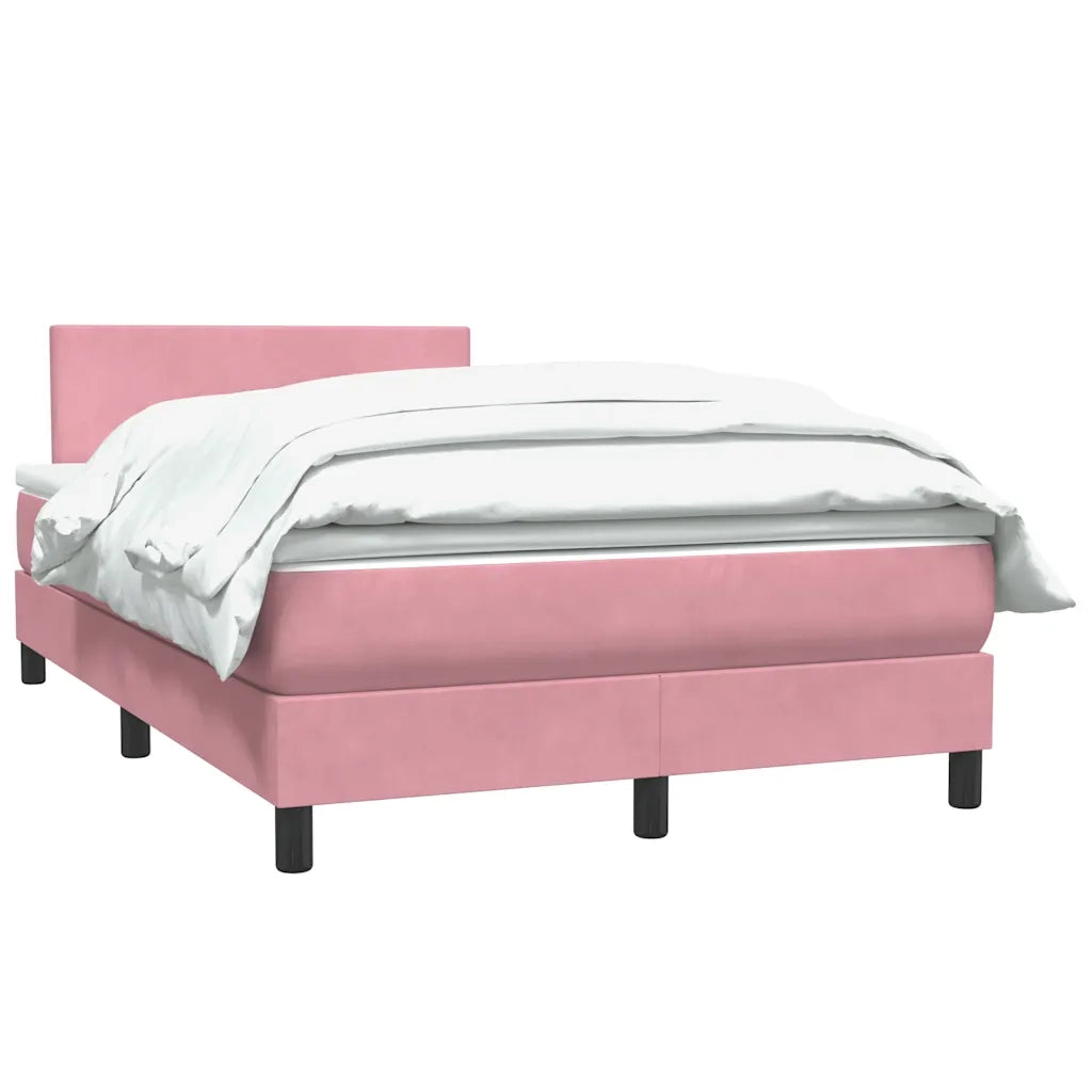 Giroletto a Molle con Materasso Rosa 120x210 cm in Velluto 3316016