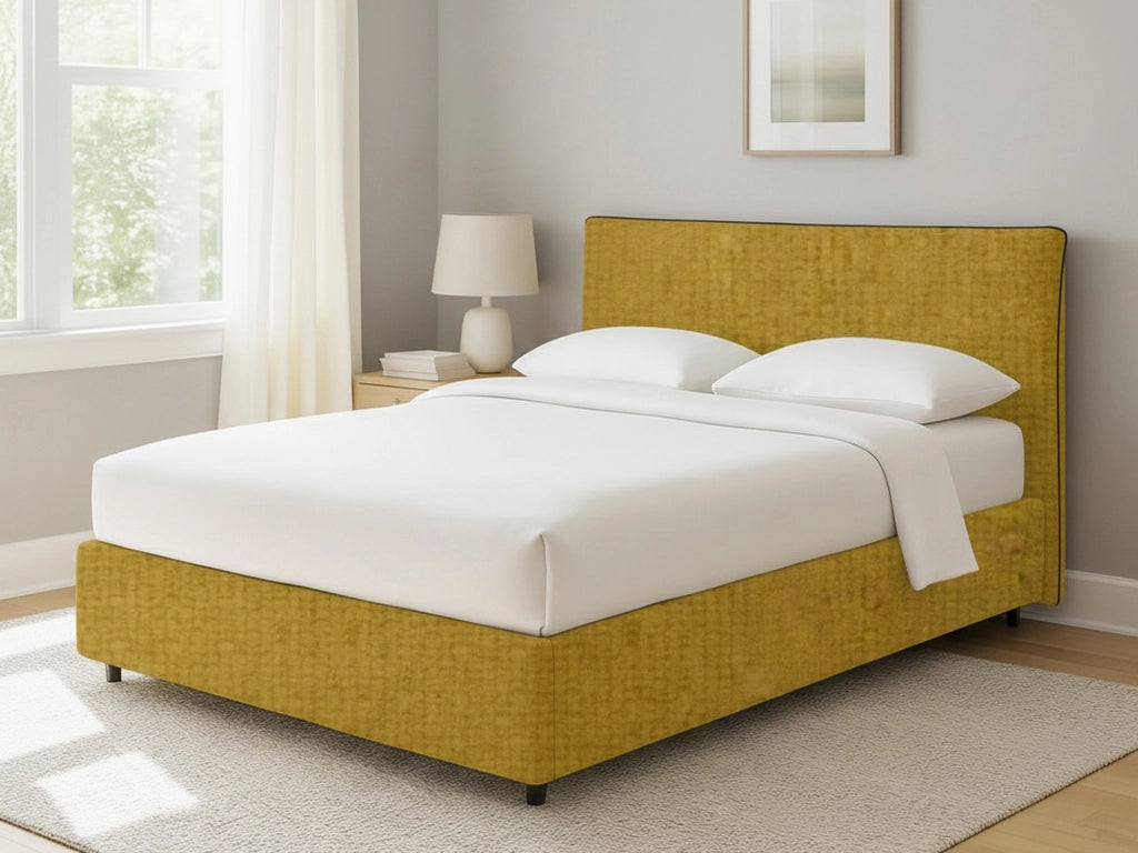 Louth, Letto Singolo Sfoderabile Made in Italy, Giallo Ocra