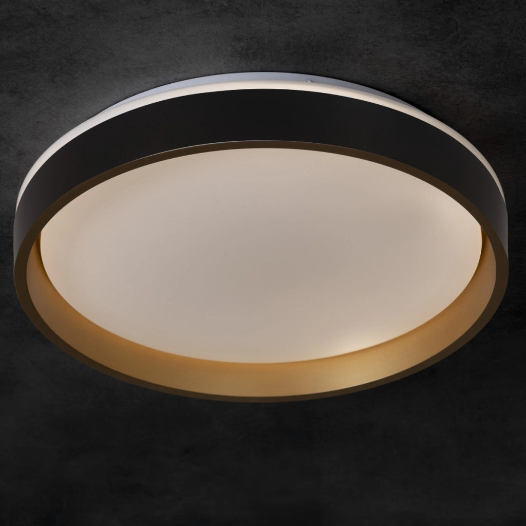 Plafoniera LED 25W CCT dimmer nero/oro Ø38 Kanlux SOLN