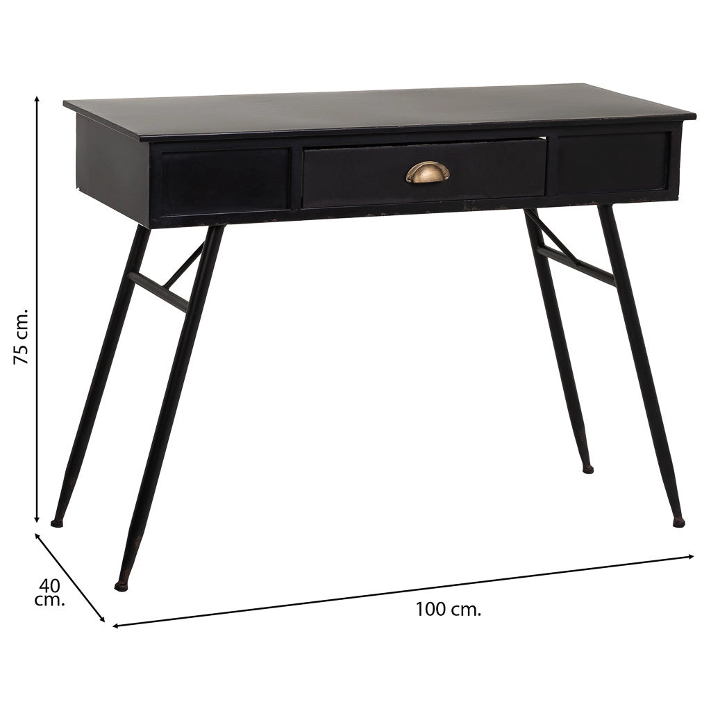 Mobile da ingresso in metallo nero 100x40x75h