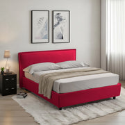 Brosso, Letto Alla Francese Sfoderabile Made in Italy, Rosso