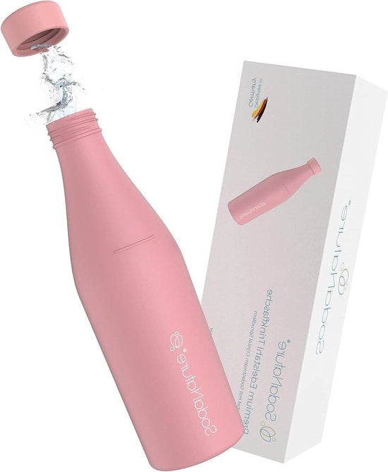 Fusto in acciaio inossidabile da 700 ml per SodaStream Crystal - resistente al lavastoviglie e impermeabile - rosa