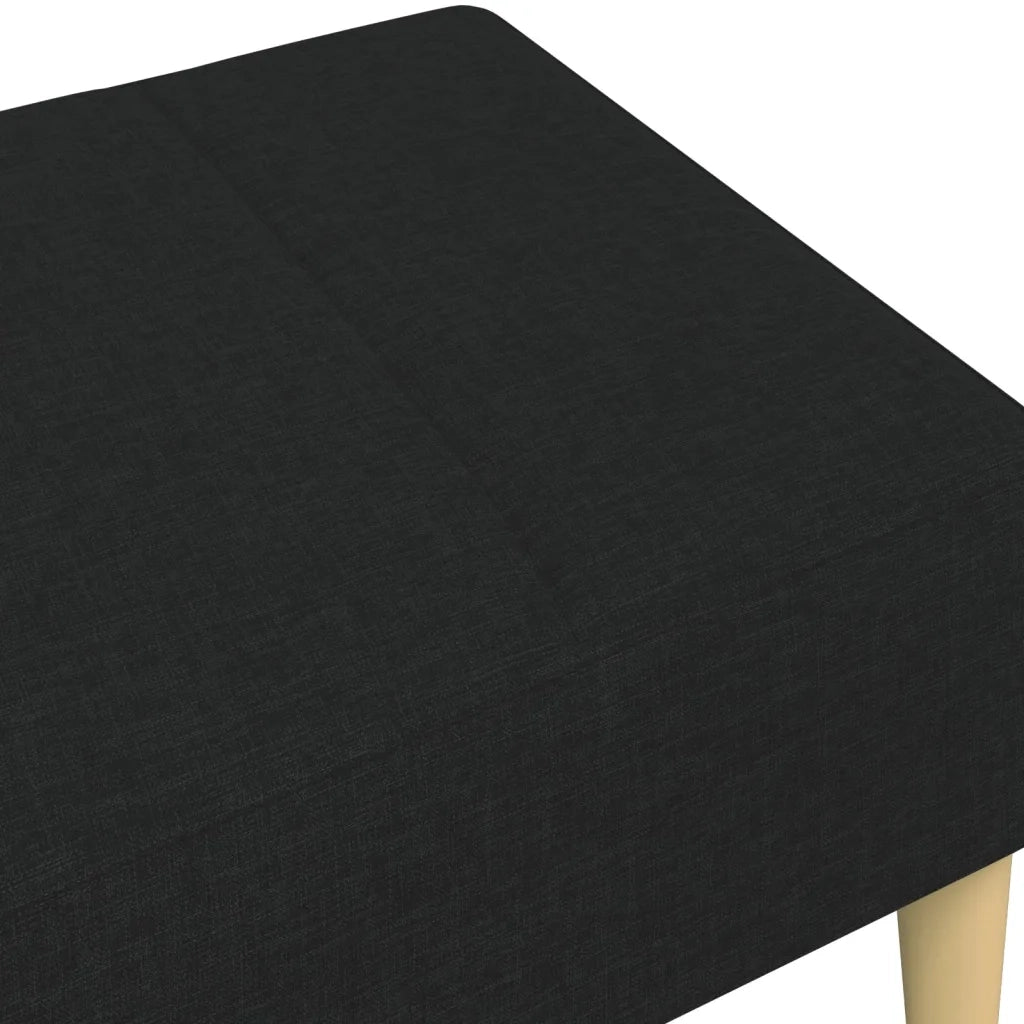 Poggiapiedi Nero 77x55x31 cm in Tessuto