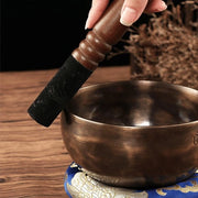 Strumento spirituale per meditazione e yoga in percora di perla - Cappello in pelle - Dimensioni 17,2 x 2,5 cm - Strumento per generare suoni rilassanti - Martello per campane tibetane