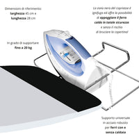 Asse da Stiro Elegant 125x46cm Salvaspazio Area Ignifuga con Copriasse In Acciaio