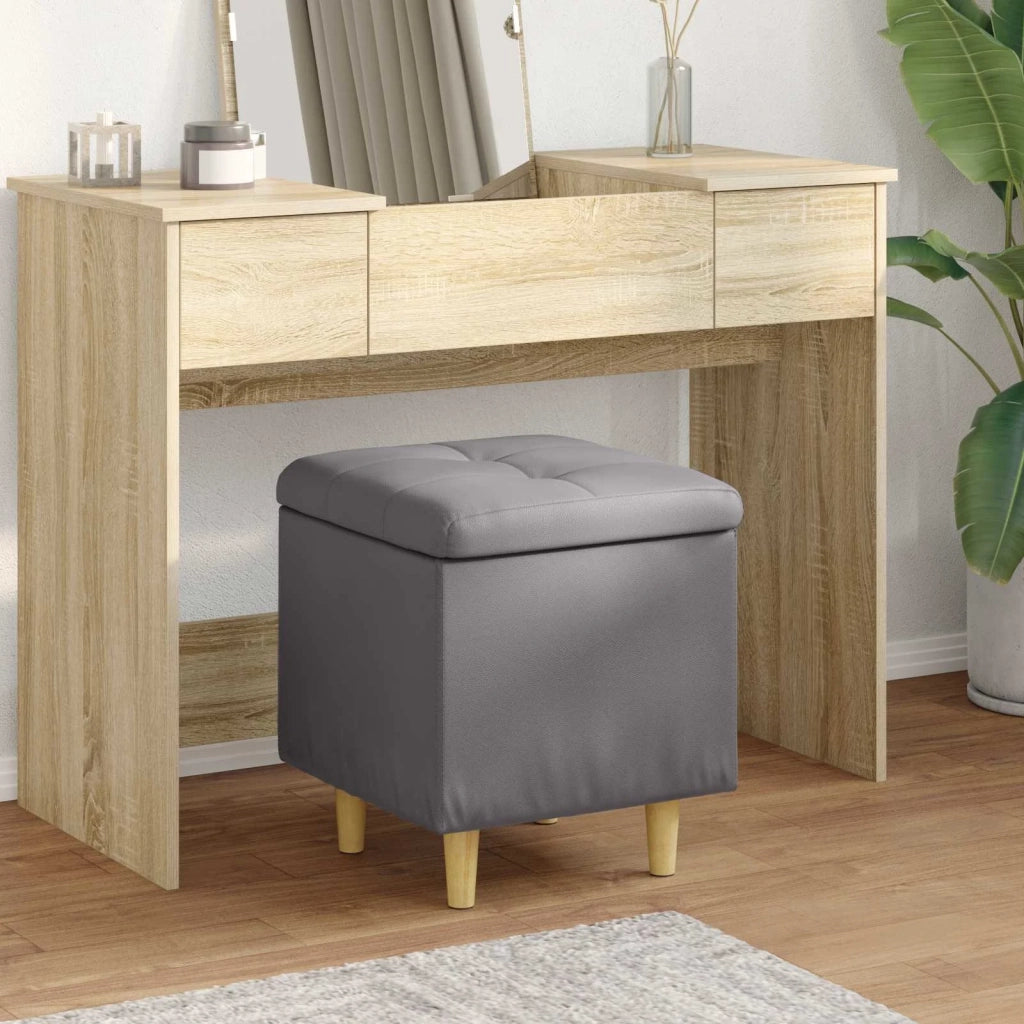 Pouf contenitore Grigio 40 x 40 x 45 cm Pelle sintetica 876815
