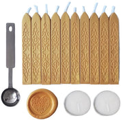 Set di Candelotti per Sigillatura con Candelabri e Spatola per Sciogliere - 10 Pezzi per Matrimoni e Carte