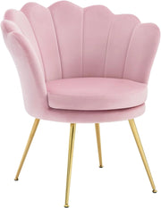 Poltrona Relax a Forma di Petalo, Poltrona Reclinabile per Camera da Letto, Salotto, con Gambe in Metallo, Portata 150 kg, Rosa