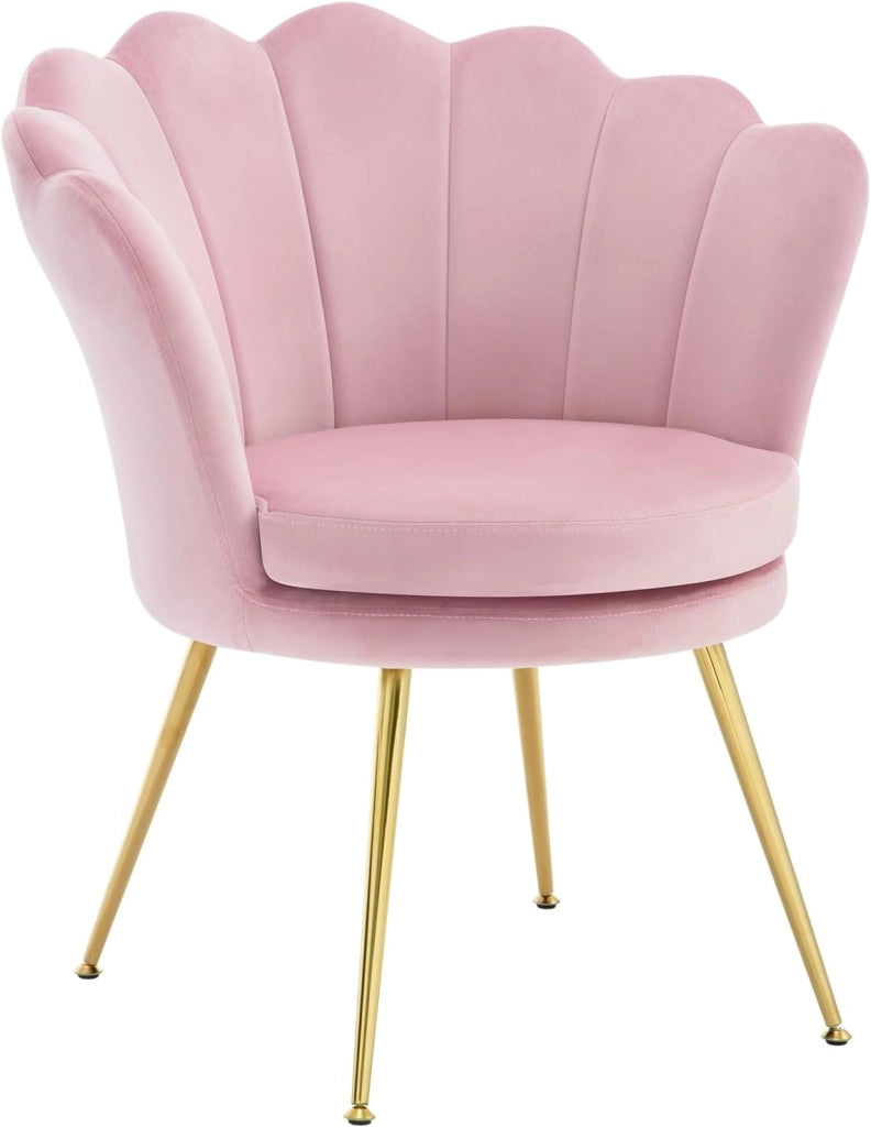 Poltrona Relax a Forma di Petalo, Poltrona Reclinabile per Camera da Letto, Salotto, con Gambe in Metallo, Portata 150 kg, Rosa