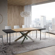 Tavolo allungabile 160/260x90 cm Versalux rovere scortecciato gambe multicolore 4/A