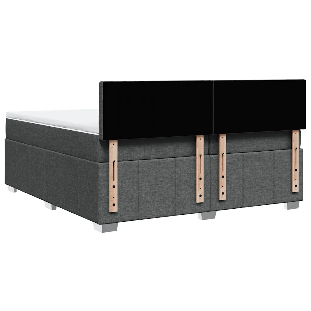 vidaXL Giroletto a Molle con Materasso Grigio Scuro 200x200 cm Tessuto