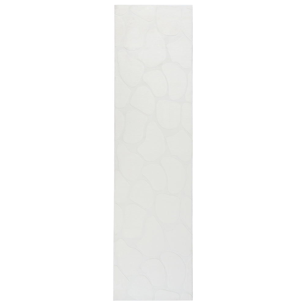 Tappeto decorativo rettangolare in jacquard 80 x 300 cm, bianco sporco design elegante