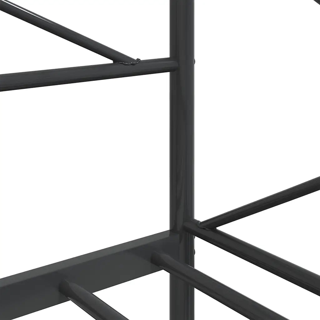 Letto singolo | Letto per adulti | Dormeuse senza Materasso Nero 90x200 cm in Acciaio