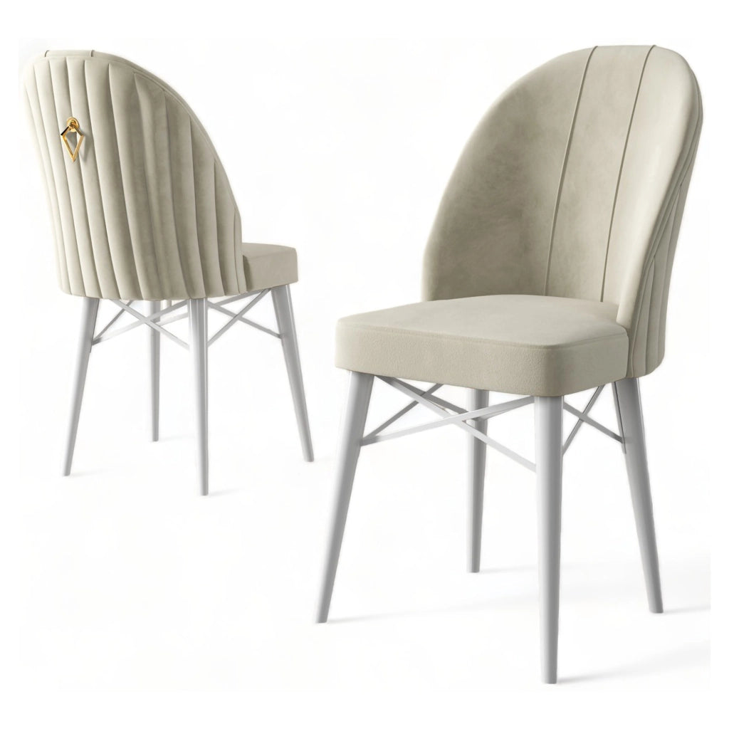 Perillis, Sedia 6 Sedie, Bianco Crema