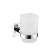 Dispenser sapone a muro in zinco cromato e bicchiere in vetro | Wash