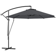 Ombrellone da Giardino Rotondo Ø290x243A cm Inclinabile Protezione UPF 50+ Grigio Scuro