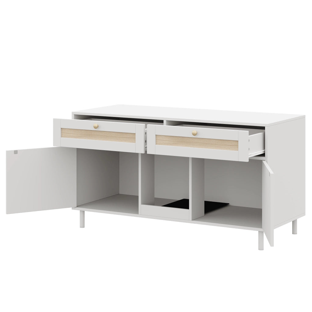 Mobile coperto per lettiera per gatti con 2 ante e cassetto, per soggiorno e ingresso, in MDF bianco 120 × 50 × 65 cm