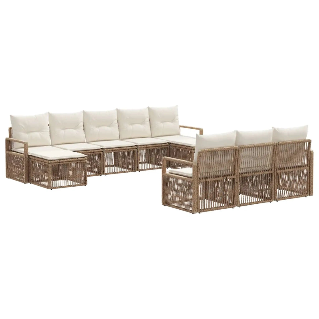 Set Divano da Giardino 10 pcs Beige polyrattan 3435846