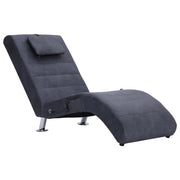 Sdraio Massaggiante con Cuscino Grigia Similpelle Scamosciata CFW2365735