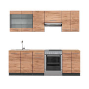 Cucina componibile Fame-Line Rovere dorato/Antracite 240 cm, PL Rovere Vicco
