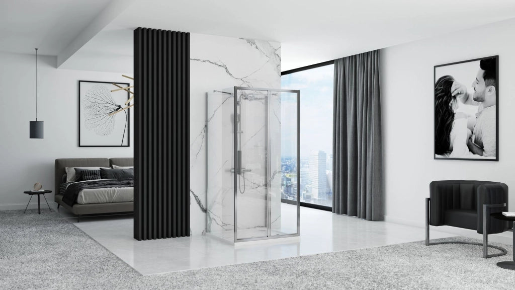 Cabina Doccia A Parete Rea Rapid Slide Chrome 110x90