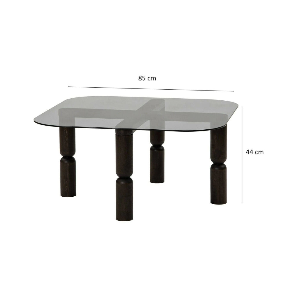 Gran, Tavolino da Salotto Effetto Fume, 80x80x40h cm Nero Antracite