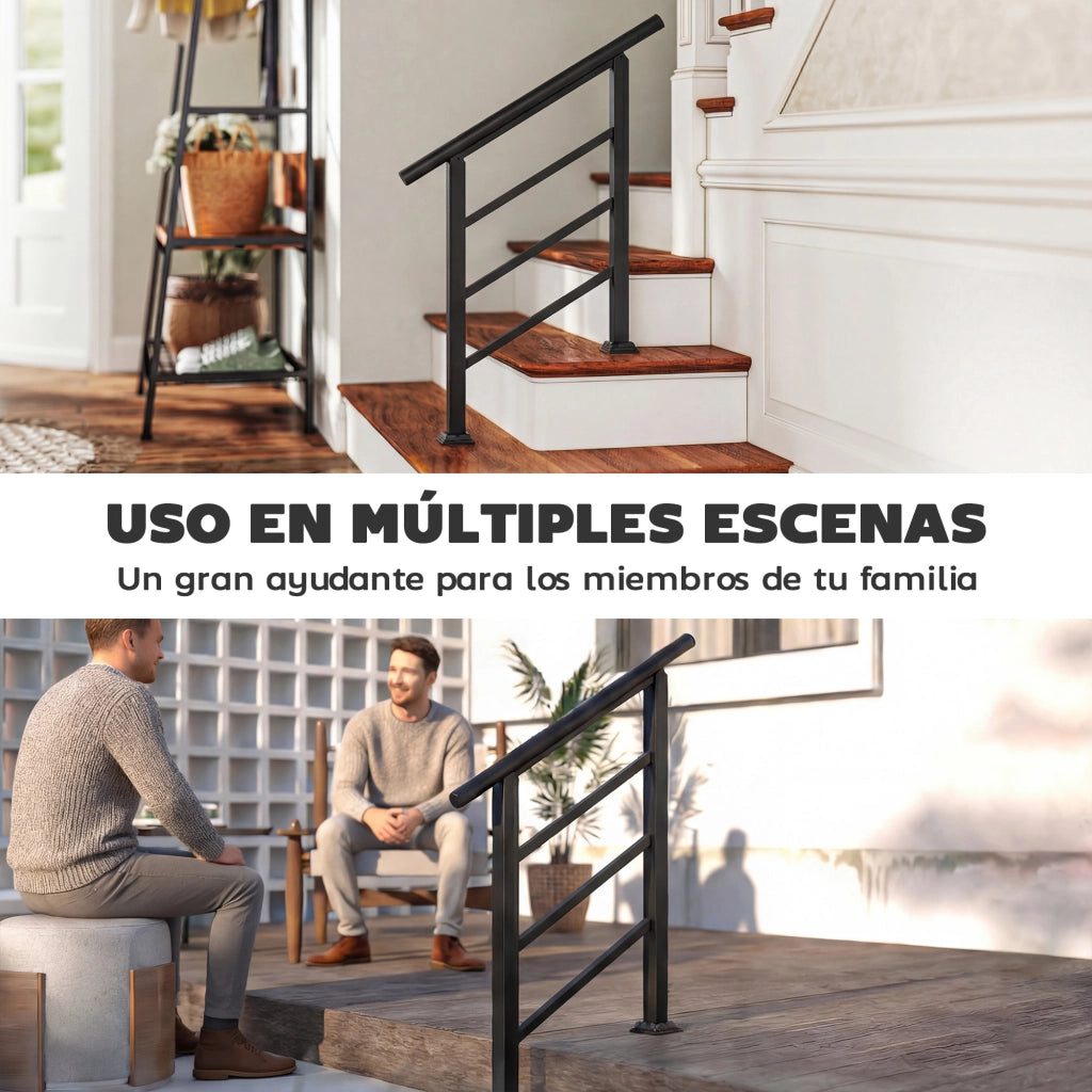 Corrimano per Scale 95 cm con Kit Installazione ¨C zephmum ¨C Nero, Acciaio
