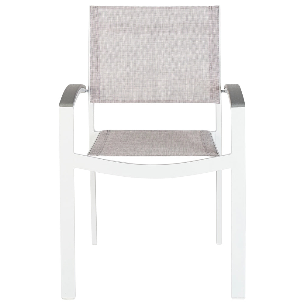 Set da pranzo 8 posti Bianco con tavolo grigio 6 sedie Giardino Patio Terrazza