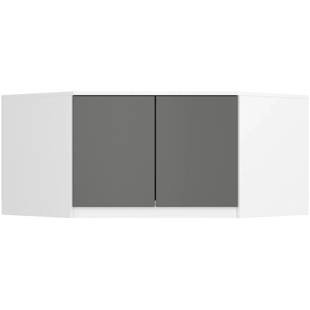 Sopralzo per armadio AKORD S100 Bianco 100 cm 2 ante inseto frontale Grigio Grafite 100x50x55 cm