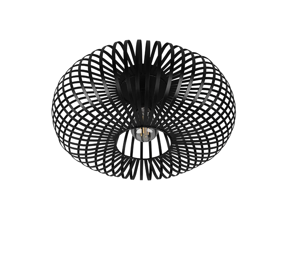 Plafoniera ellisse, metallo, nero, D 40 cm, Johann