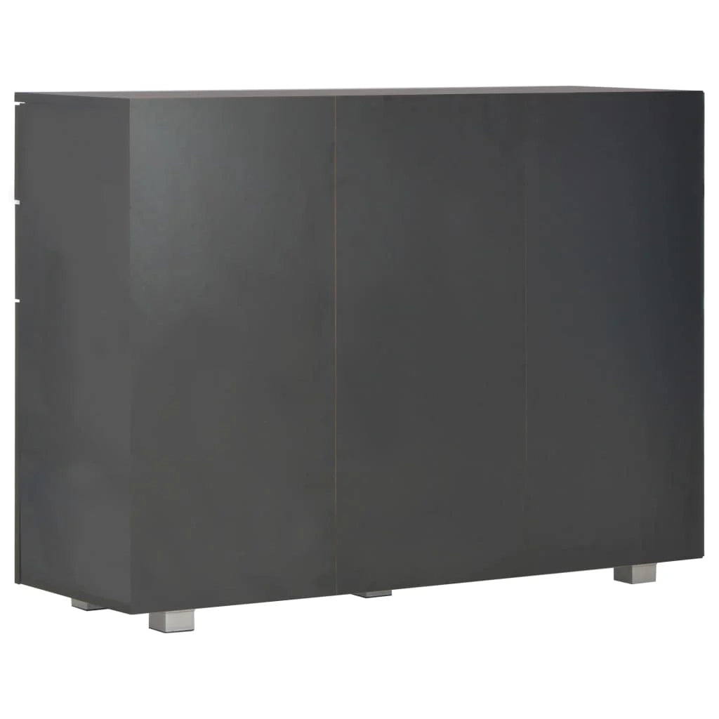 Buffet credenza cassettiera armadio mobile contenitore organizer per cucina soggiorno finitura lucida 107 x 35 x 80,5 cm nero 02_0036163