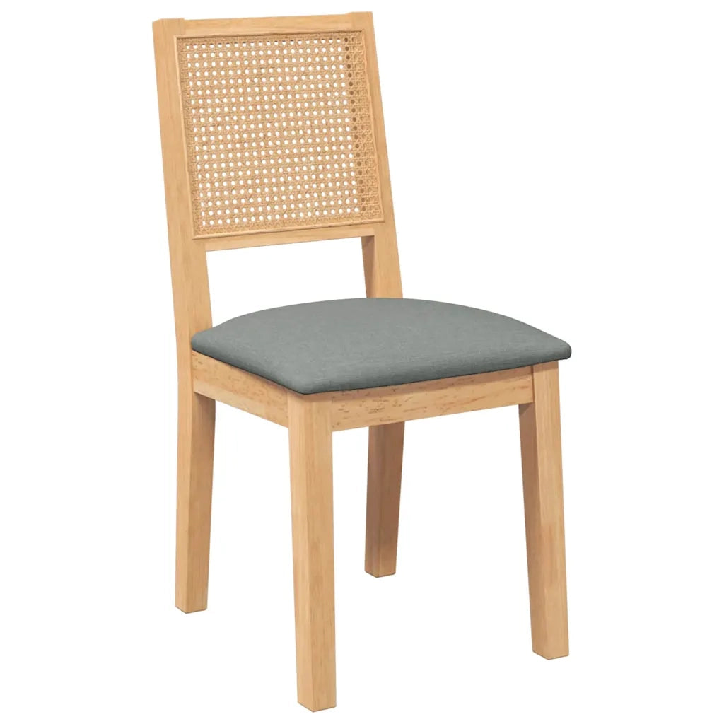 Sedie da Pranzo con Cuscini 2 pz in Legno Massello di Hevea
