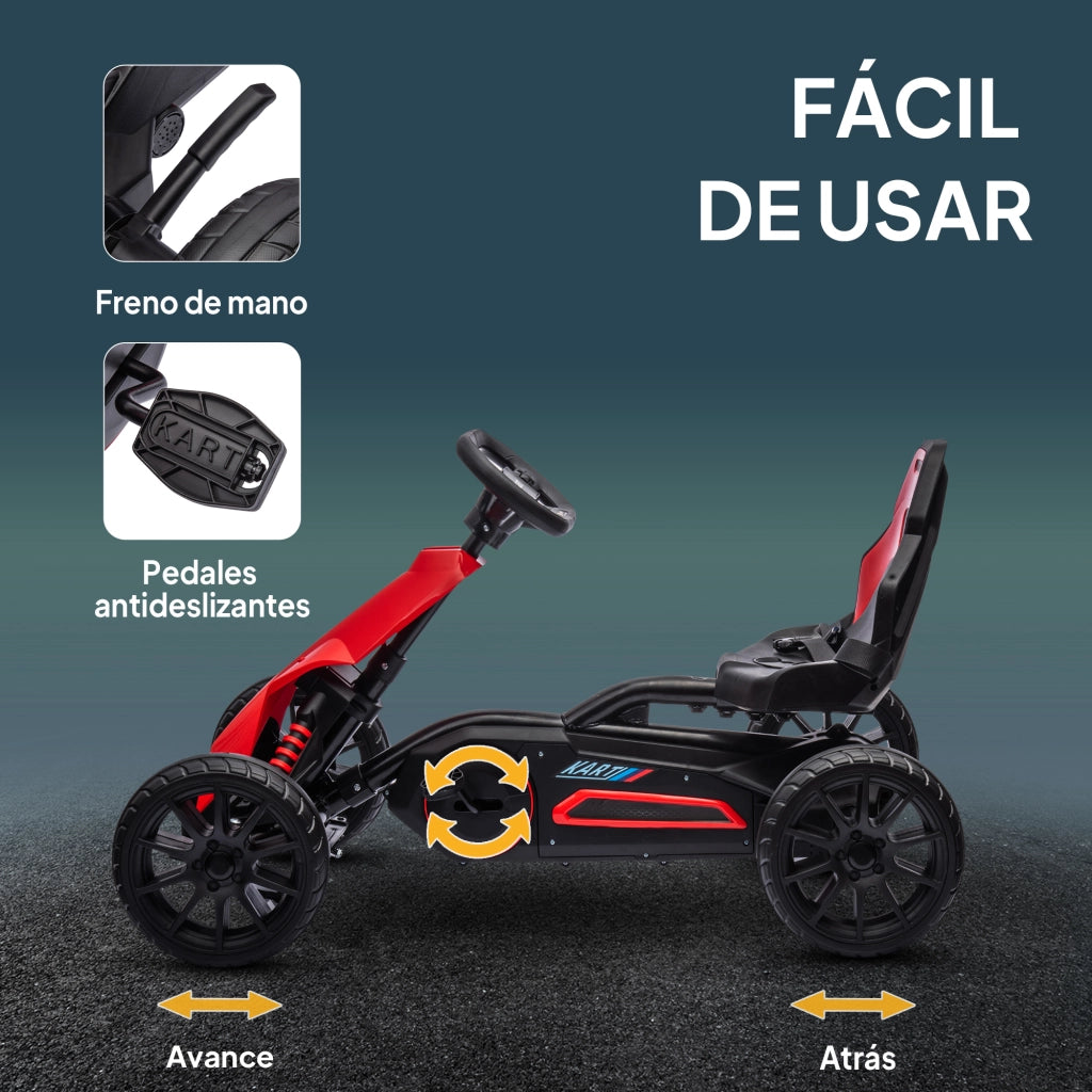 Carrello a Pedali per Bambini ¨C zephmum ¨C Rosso 100x58x58,5 cm