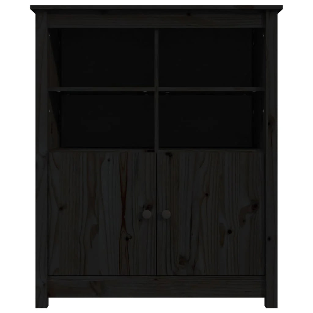 Buffet credenza cassettiera armadio mobile contenitore organizer per cucina soggiorno salotto 83 x 41,5 x 100 cm legno massello di pino nero 02_0036139