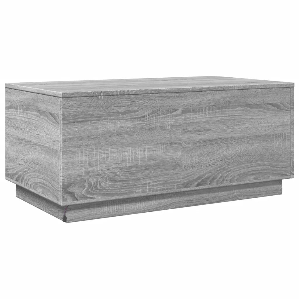 Tavolino da Soggiorno con Luci LED Grigio Sonoma 90x50x40 cm 839880