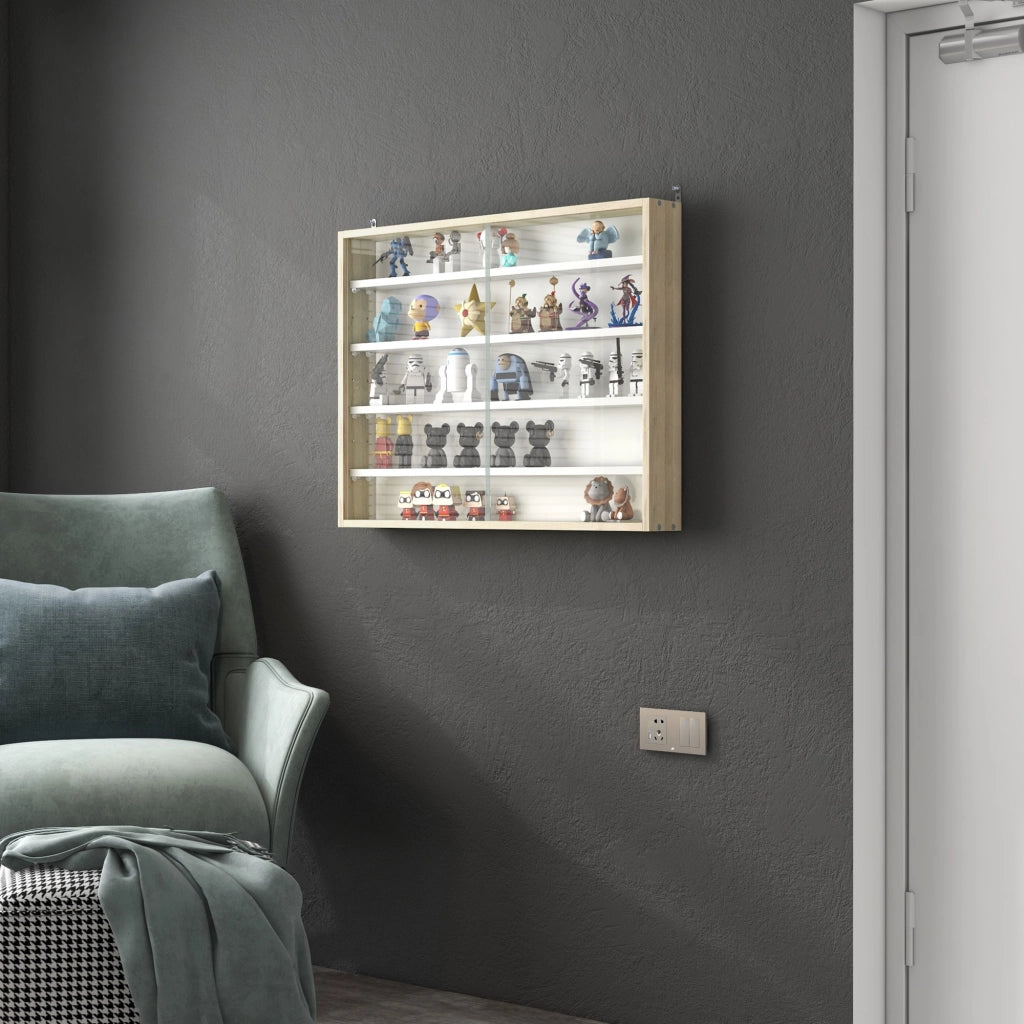 Libreria vetrina a muro ¨C zephmum ¨C bianco 80x9.5x60 cm
