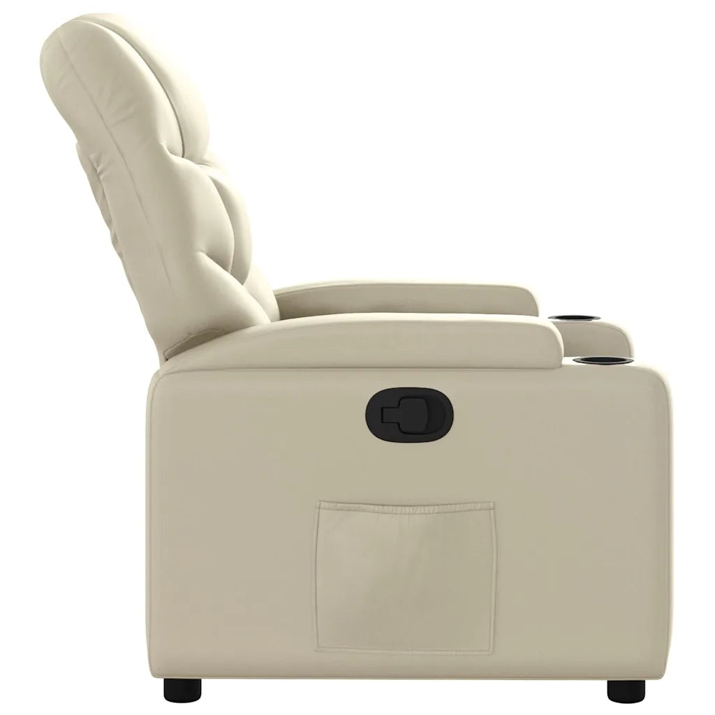 Divano Sedia-Poltrona reclinabile in similpelle color crema 927408