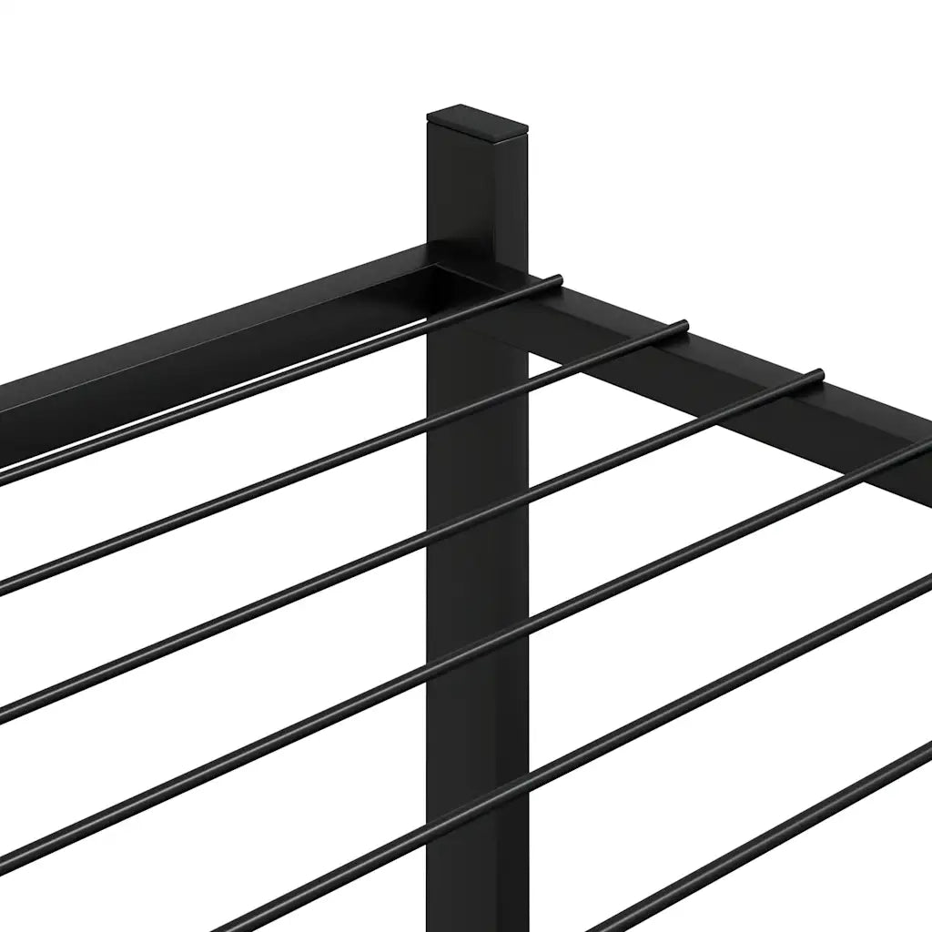 Portafiori con Ruote-Supporto per Piante Mobile-Rastrelliera per Fiori 83x25x83,5 cm Ferro Nero 942221