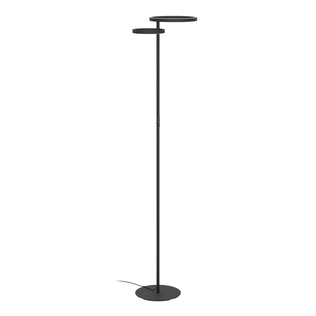 Piantana Minimal Castelpoto 1 Acciaio Nero 2 Luci Led 28W 1850+1300Lm Ip20