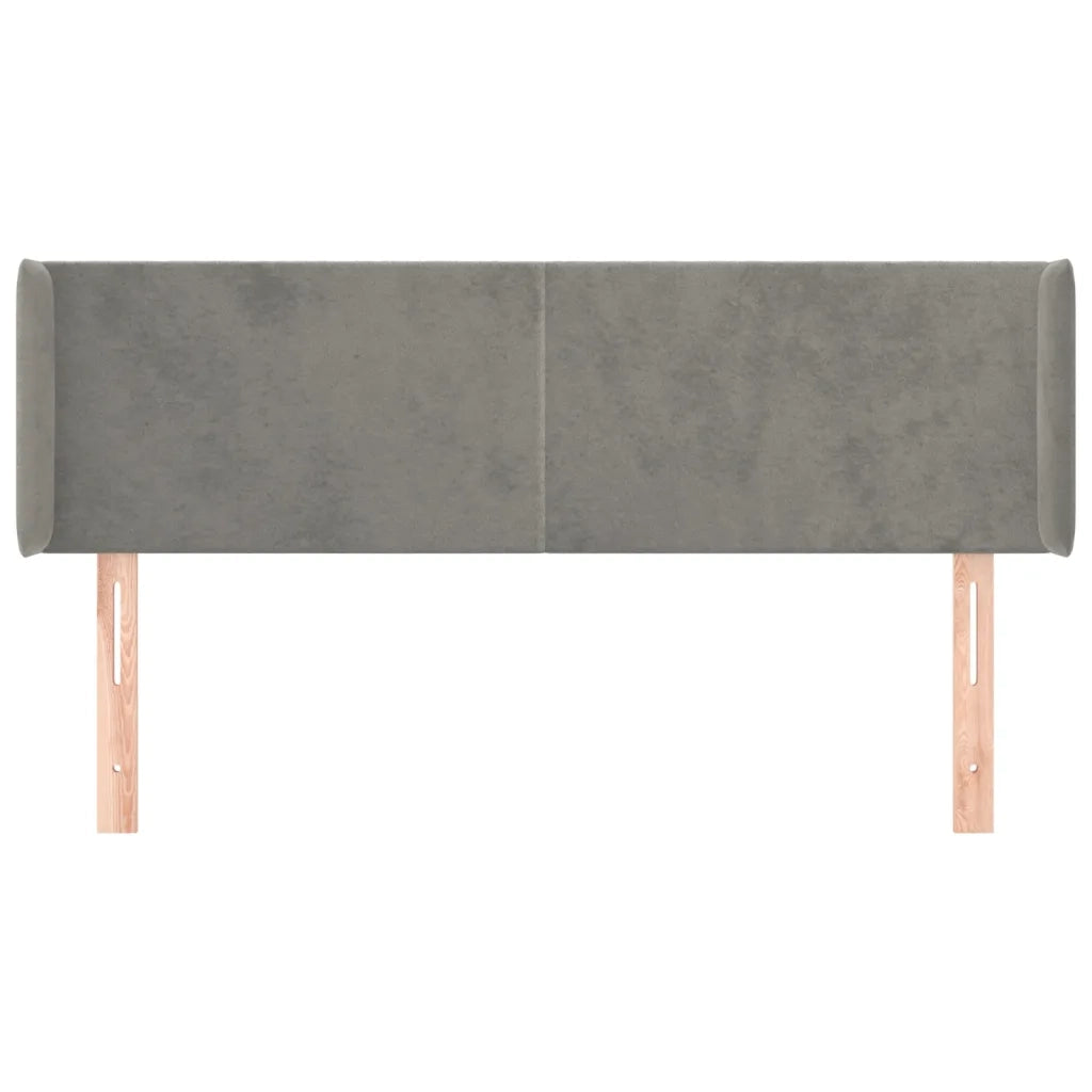 Testiera ad Orecchio Grigio Chiaro 147x16x78/88 cm in Velluto 3118536