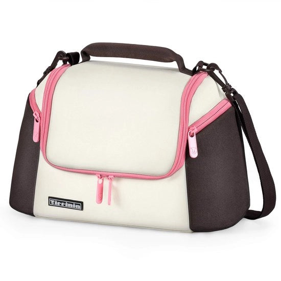 Tirrinia Piccola 10L Koeltas per Bottiglie, Campingbox, Autokoeltassen, Koelzaino, Borsa da Picnic per Uomo e Donna, Smalto Idrorepellente, Koeltas da Spiaggia, Borsa da Pranzo, Isolata per Lavoro, Bianco/Rosso