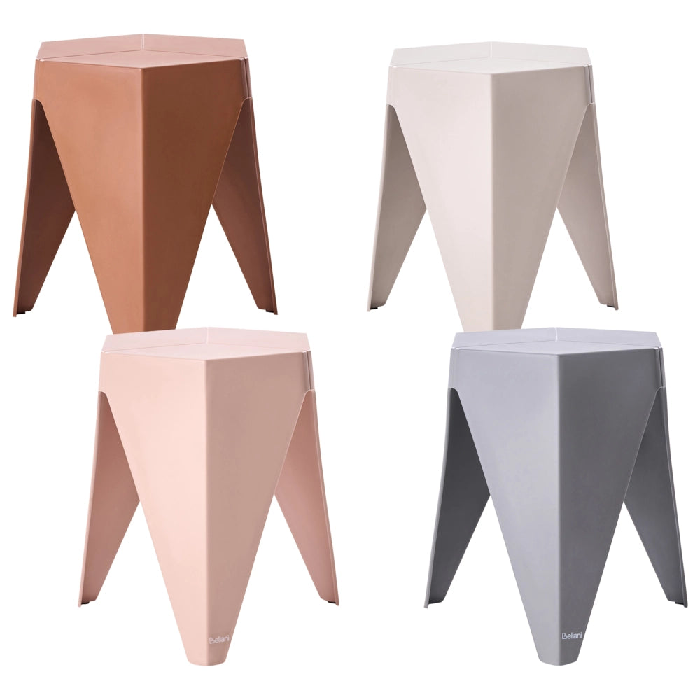 Set di 4 sgabelli da giardino per esterni Materiale sintetico Impilabile Tonalità pastello Multicolore
