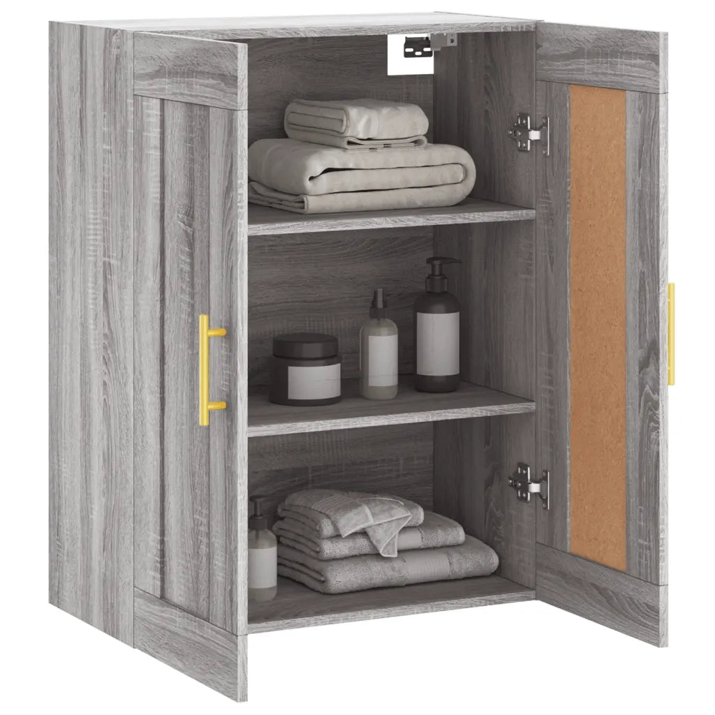 Armadietto a Muro | Mobile a Parete Grigio Sonoma 69,5x34x90 cm Legno Multistrato