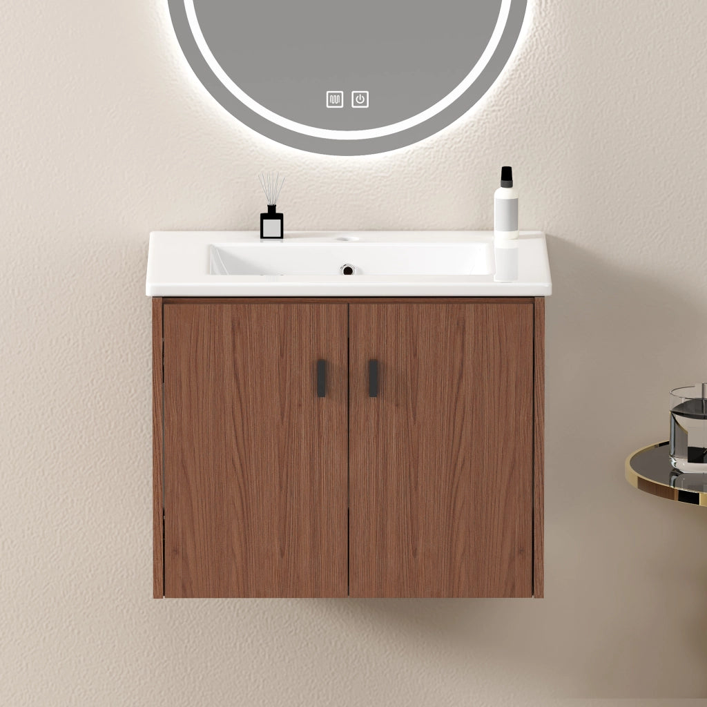 Armadietto Bagno 60 cm ¨C MINIMAL ¨C Marrone, 2 Ante, Salvaspazio