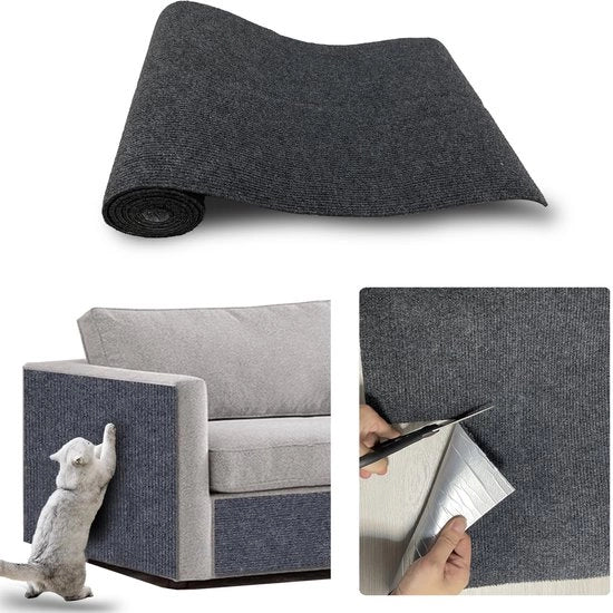 Mat per gatti autofibroso 40 x 200 cm colore grigio scuro protezione contro graffi per gatti per divano, mobili, porta, muro