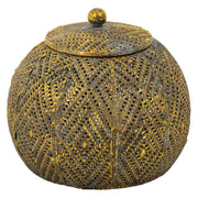 Portagioie in metallo dorato 15x15x12,5h